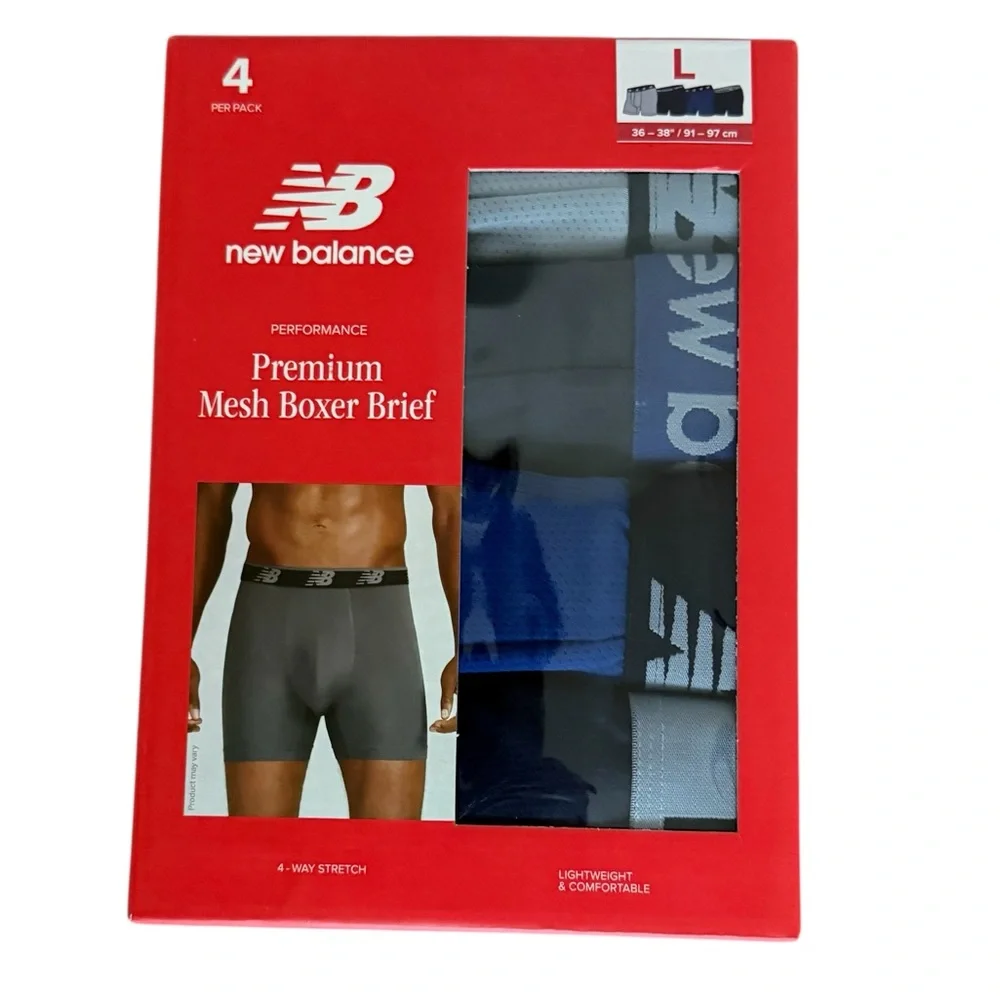 New Balance Men's Performance Boxer Briefs - Black and Blue
